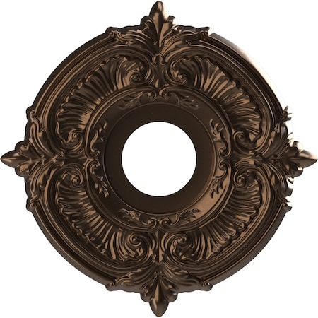 Ekena Millwork Attica PVC Ceiling Medallion (Canopies up to 5"), 13"OD x 3 1/2"ID x 3/4"P, Metallic Antique Brass CMP13ATCAB
